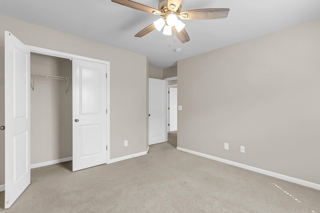5138 Preserve Blvd, Ladson, SC 29456 - unfurnished bedroom featuring carpet floors, baseboards, a closet, and a ceiling fan