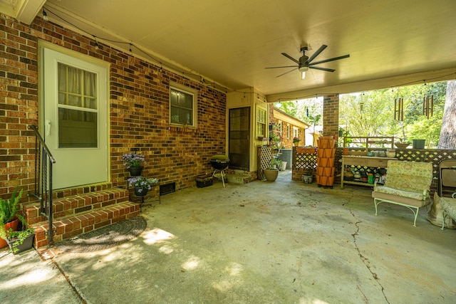 view of patio / terrace with ceiling fan