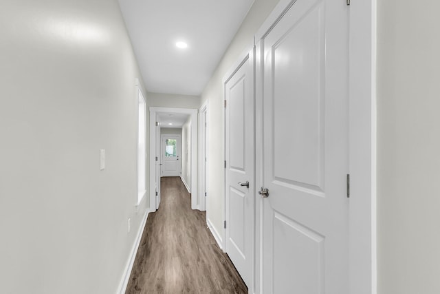 2711 Henry St, North Charleston, SC 29405 - hall featuring wood finished floors, baseboards, and recessed lighting