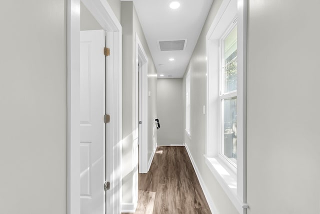 2711 Henry St, North Charleston, SC 29405 - hall with dark wood-style floors, baseboards, and recessed lighting
