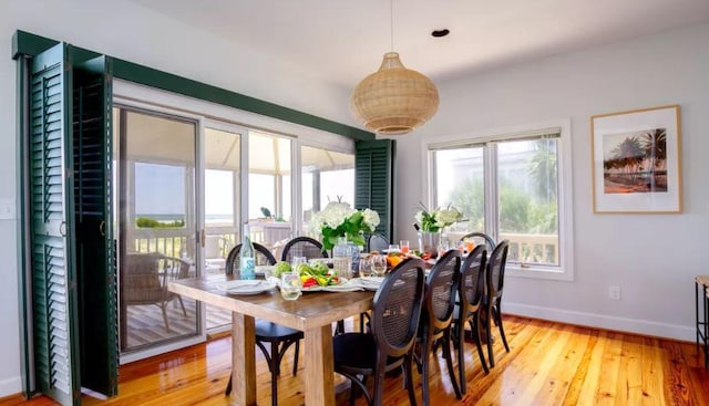 dining area featuring light hardwood / wood-style flooring