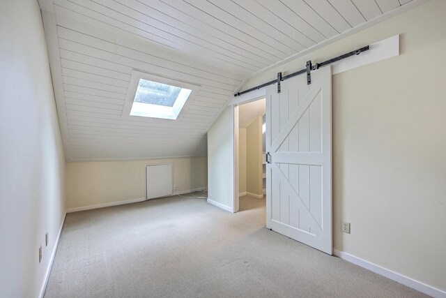 1115 Shadow Lake Cir, Mount Pleasant, SC 29464 - bonus room with lofted ceiling, carpet, a skylight, baseboards, and wooden ceiling