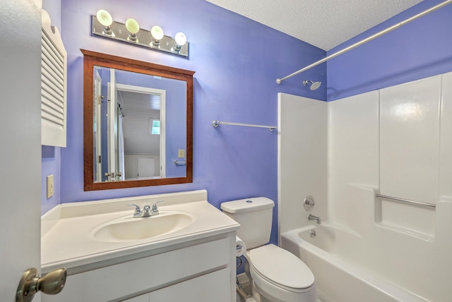 1115 Shadow Lake Cir, Mount Pleasant, SC 29464 - full bathroom featuring a textured ceiling, vanity, toilet, and washtub / shower combination