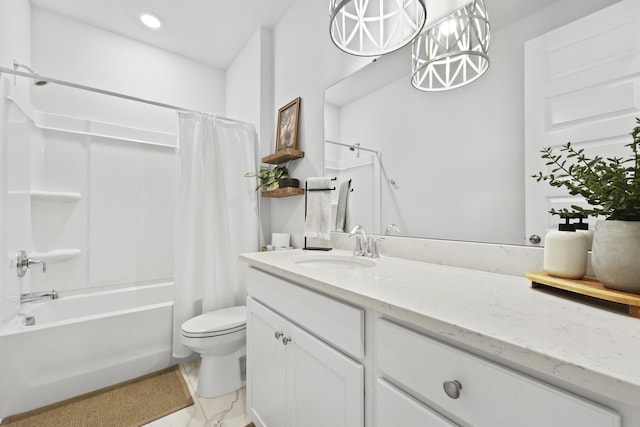 109 Medford St, Summerville, SC 29486 - bathroom with shower / bath combo with shower curtain, vanity, toilet, and recessed lighting
