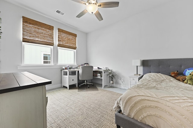 109 Medford St, Summerville, SC 29486 - bedroom with light carpet, a desk, baseboards, and ceiling fan