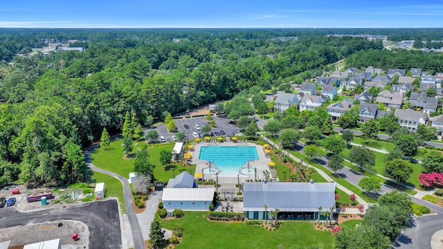 109 Medford St, Summerville, SC 29486 - aerial view of property's location with a pool area and a forest