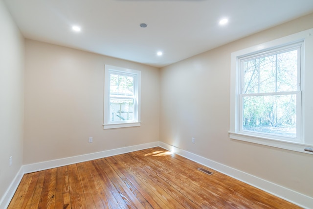 708 S Laurel St, Summerville, SC 29483 - spare room with visible vents, baseboards, recessed lighting, and hardwood / wood-style flooring