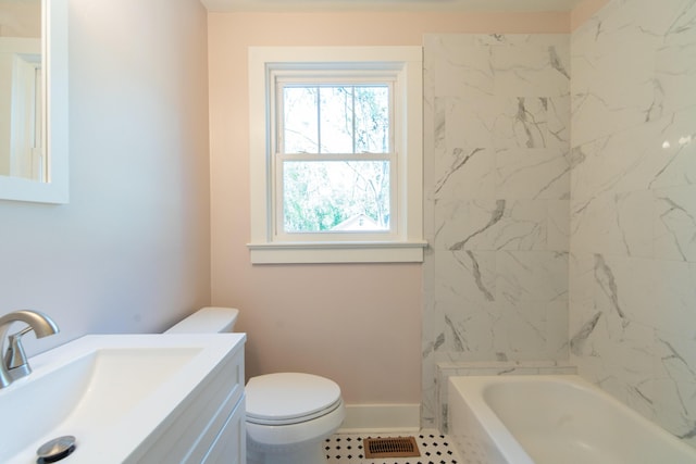 708 S Laurel St, Summerville, SC 29483 - full bathroom with visible vents, toilet, tub / shower combination, vanity, and tile patterned floors