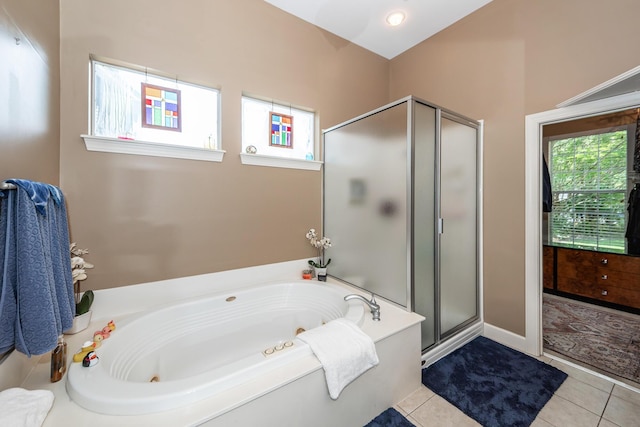 477 Commonwealth Rd, Mount Pleasant, SC 29466 - full bath featuring a shower stall, a whirlpool tub, and tile patterned floors
