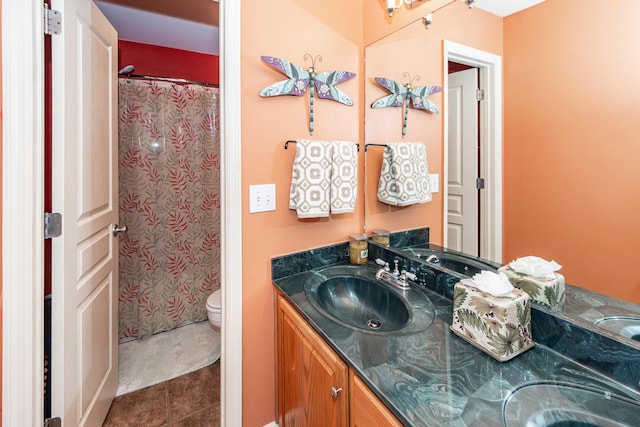 477 Commonwealth Rd, Mount Pleasant, SC 29466 - bathroom with double vanity and tile patterned floors