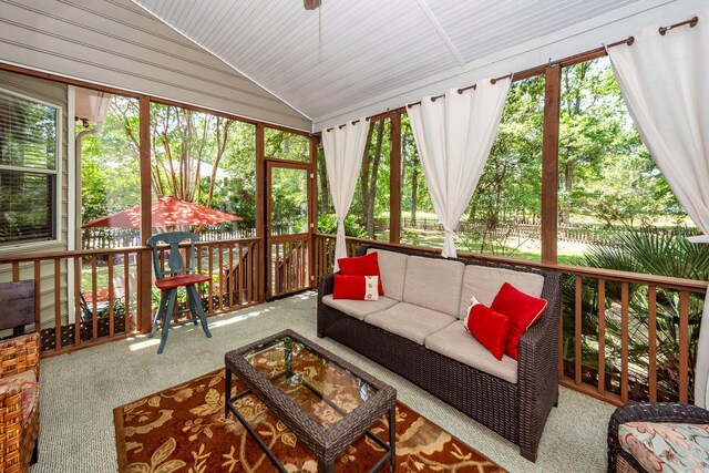 477 Commonwealth Rd, Mount Pleasant, SC 29466 - sunroom / solarium featuring vaulted ceiling and an outdoor hangout area