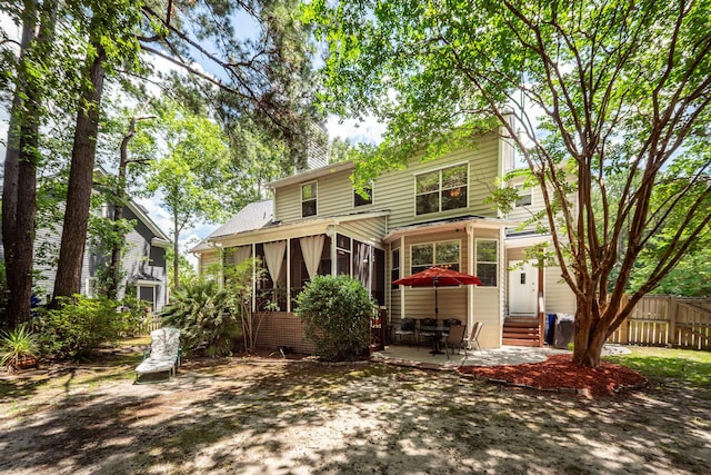 477 Commonwealth Rd, Mount Pleasant, SC 29466 - view of front of property with entry steps, a sunroom, and a patio