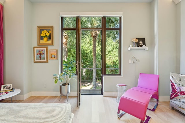 bedroom featuring light wood-type flooring