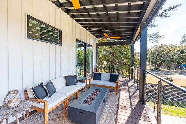 231 Bayview Dr, Mount Pleasant, SC 29464 - deck featuring an outdoor living space with a fire pit