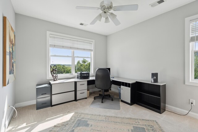 591 Island Walk E, Mount Pleasant, SC 29464 - office area featuring light colored carpet and a ceiling fan