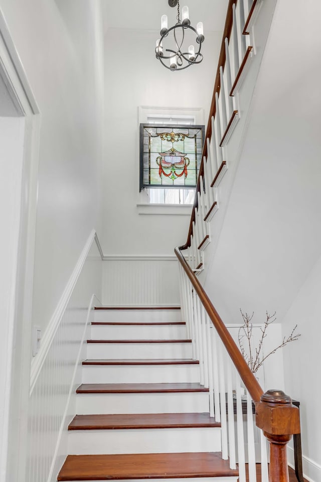 stairs with baseboards