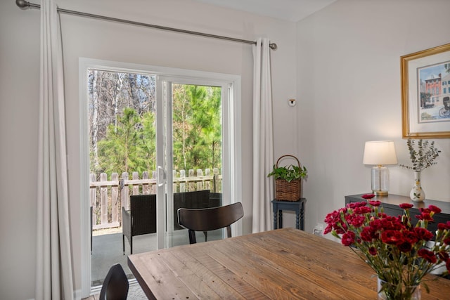 view of dining space