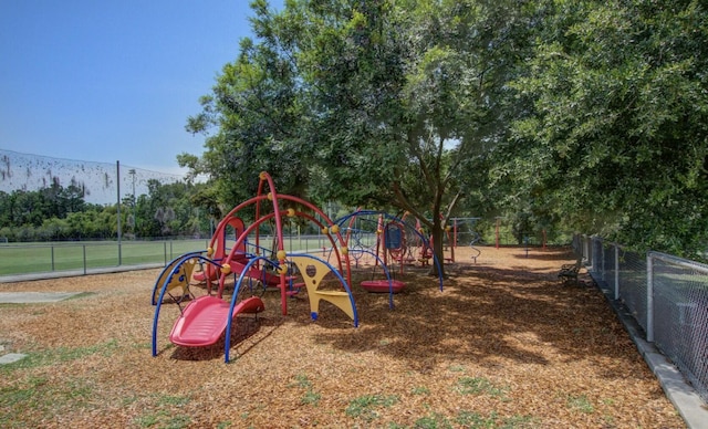 community play area with fence