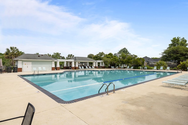 8402 Loggers Run, North Charleston, SC 29420 - community pool with a pergola, a patio area, and fence