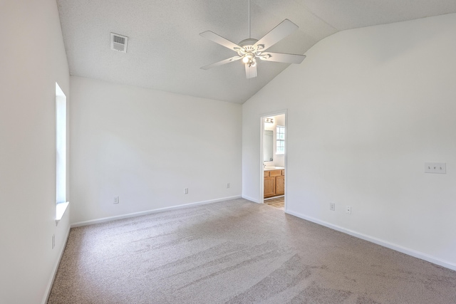 206 Barnwell St, Summerville, SC 29483 - carpeted spare room featuring ceiling fan, baseboards, and high vaulted ceiling