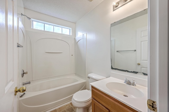 206 Barnwell St, Summerville, SC 29483 - bathroom with toilet, vanity, washtub / shower combination, and a textured ceiling