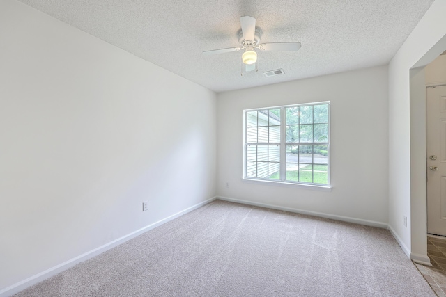 206 Barnwell St, Summerville, SC 29483 - empty room with a textured ceiling, a ceiling fan, light colored carpet, and baseboards
