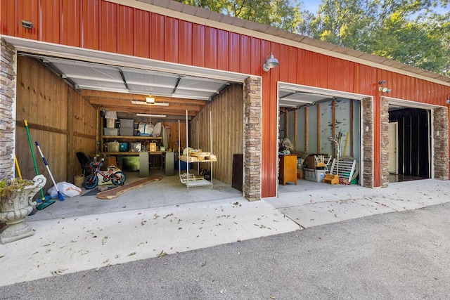 view of garage