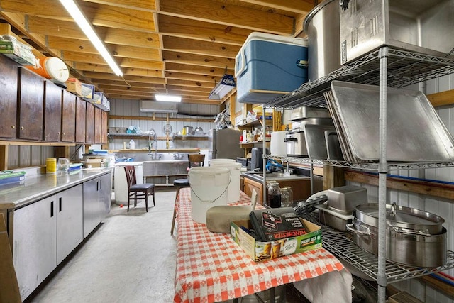 kitchen with stainless steel counters