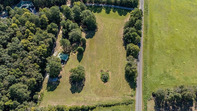 drone / aerial view with a rural view