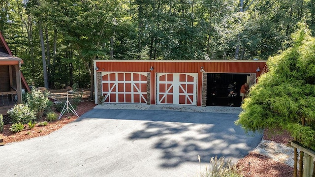 view of outbuilding with a garage