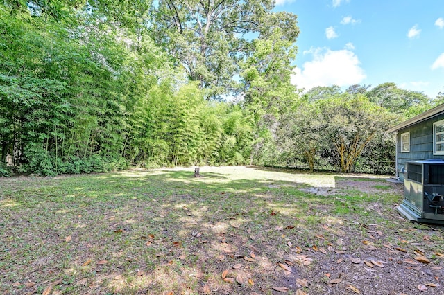 view of yard featuring central AC