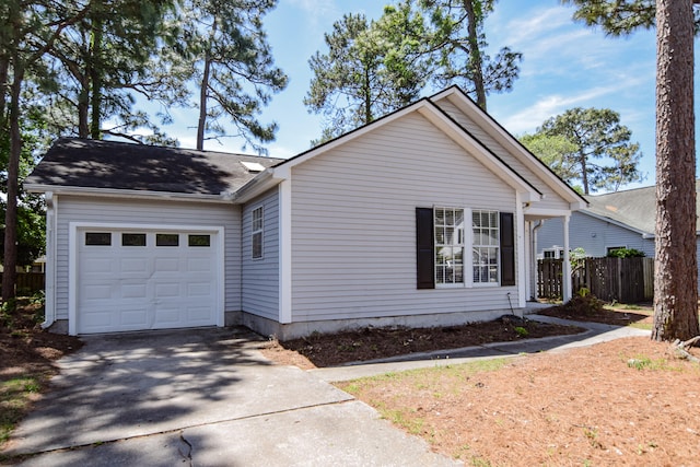 view of home's exterior with a garage