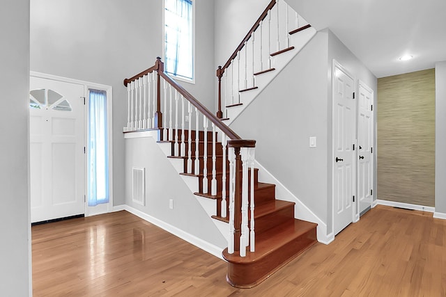 foyer entrance featuring light hardwood / wood-style flooring