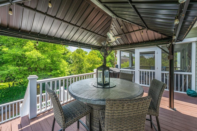 544 Two Mile Run, Johns Island, SC 29455 - deck with outdoor dining area and a gazebo