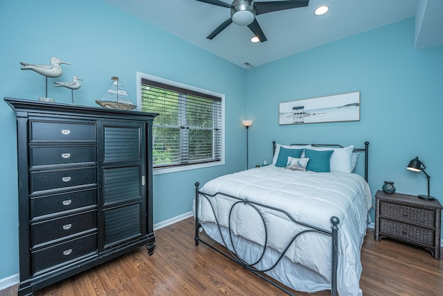 544 Two Mile Run, Johns Island, SC 29455 - bedroom featuring dark wood finished floors, recessed lighting, and a ceiling fan