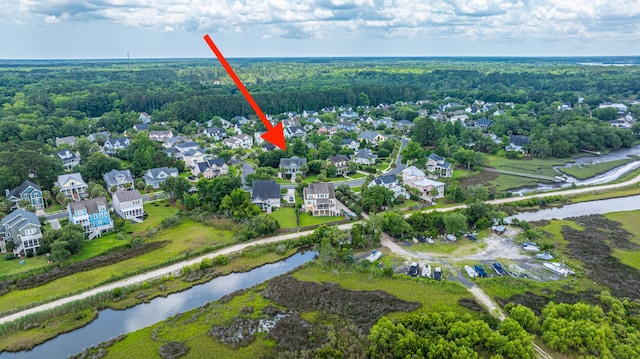 544 Two Mile Run, Johns Island, SC 29455 - aerial overview of property's location featuring a nearby body of water
