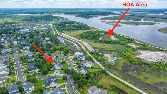 544 Two Mile Run, Johns Island, SC 29455 - aerial view of property's location featuring nearby suburban area and a large body of water