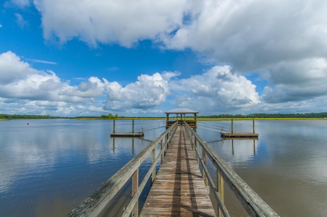 544 Two Mile Run, Johns Island, SC 29455 - dock with a water view and a gazebo