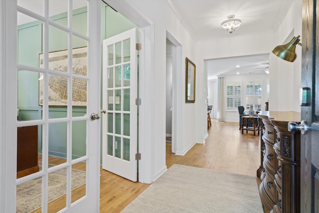 101 Caleb Ct, Ladson, SC 29456 - entrance foyer with wood finished floors, french doors, baseboards, and ceiling fan