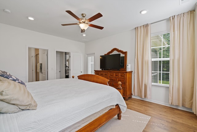 101 Caleb Ct, Ladson, SC 29456 - bedroom with wood finished floors, recessed lighting, baseboards, and ceiling fan