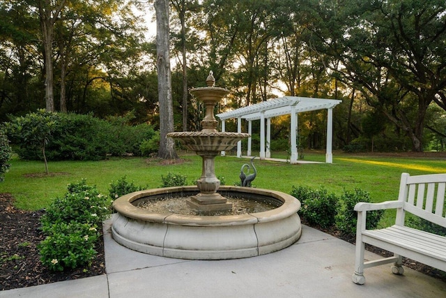 exterior space featuring a pergola