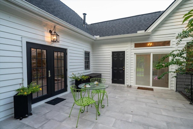 view of patio / terrace featuring french doors