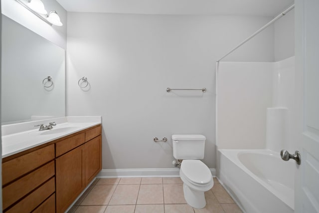 bathroom featuring tile patterned floors, vanity, and toilet