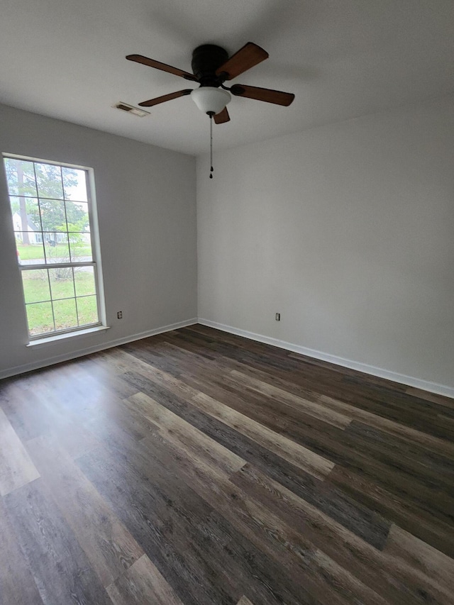 315 Indigo Rd, Goose Creek, SC 29445 - unfurnished room with ceiling fan, baseboards, dark wood-style floors, and visible vents