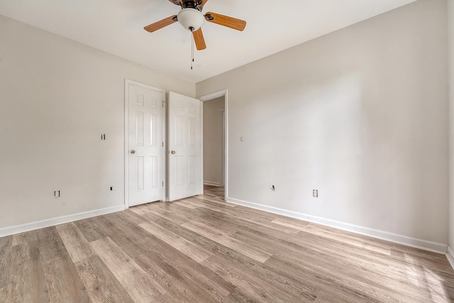315 Indigo Rd, Goose Creek, SC 29445 - unfurnished bedroom with light wood-style flooring, a ceiling fan, and baseboards