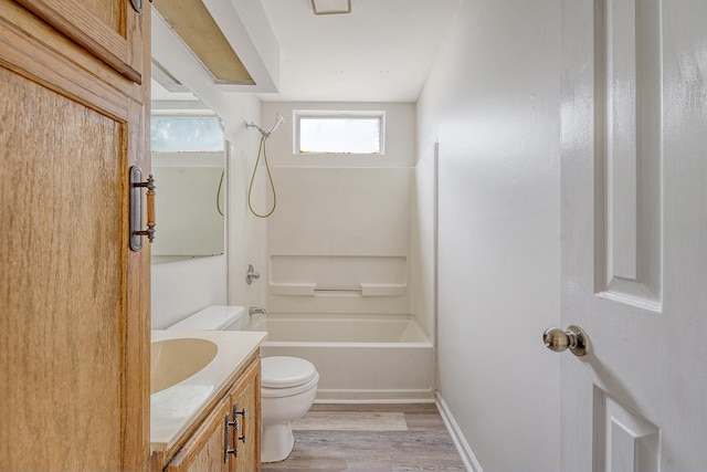 315 Indigo Rd, Goose Creek, SC 29445 - bathroom with wood finished floors, vanity, baseboards, toilet, and shower / bathtub combination