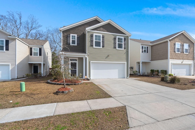 view of front of house with a garage