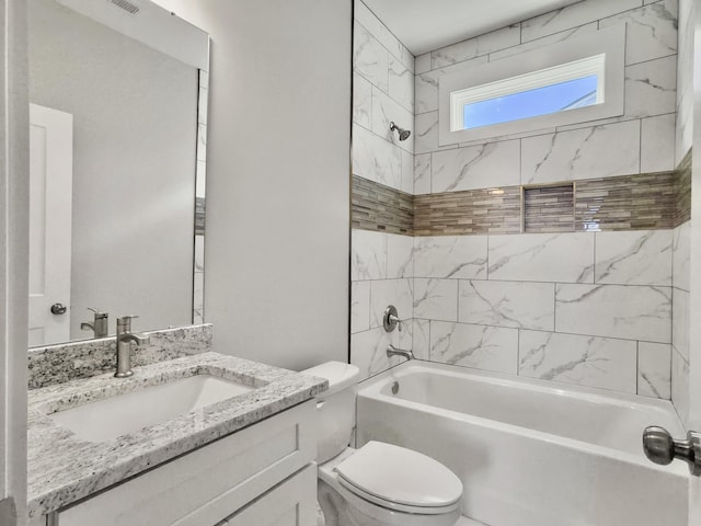 4566 Durant Ave, North Charleston, SC 29405 - bathroom featuring toilet, washtub / shower combination, and vanity