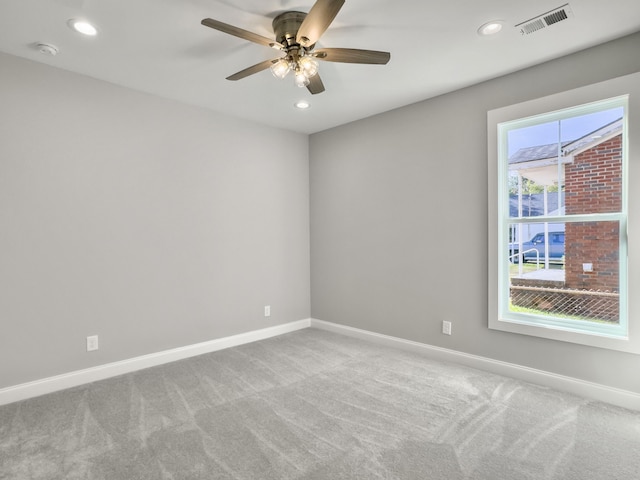 4566 Durant Ave, North Charleston, SC 29405 - carpeted empty room featuring baseboards, recessed lighting, a ceiling fan, and a smoke detector