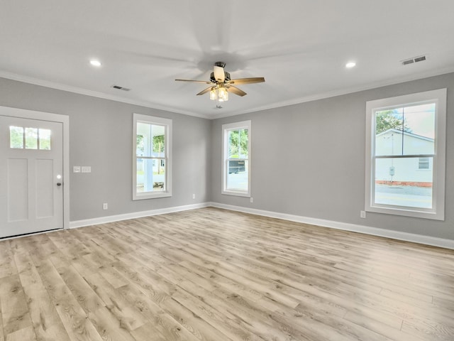 4566 Durant Ave, North Charleston, SC 29405 - unfurnished room featuring crown molding, light wood-style floors, healthy amount of natural light, baseboards, and recessed lighting